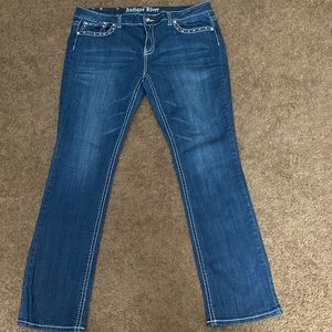 Antique Rivet Jeans Size 38  RN # 97628 Dark Blue